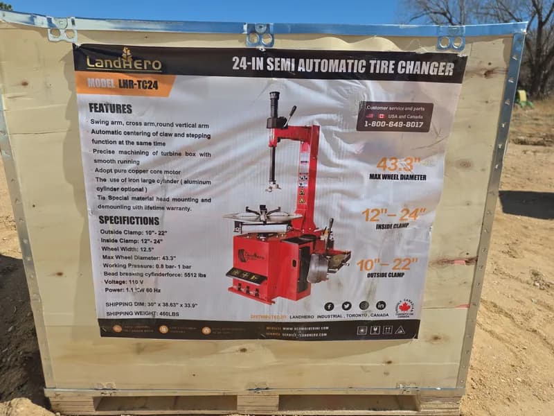 LandHero 24-inch Semi-Automatic Tire Changer, primary view