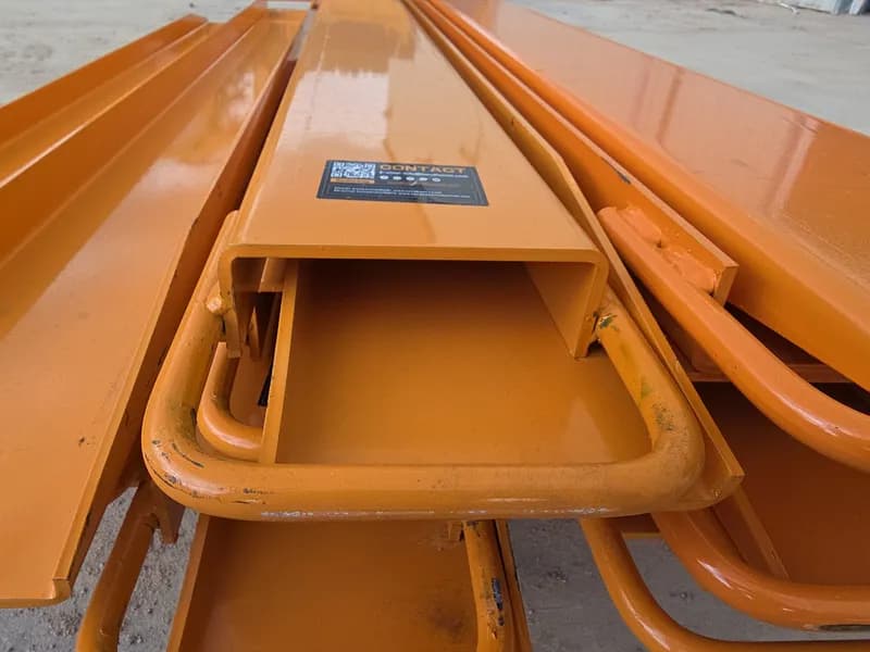Set (2 Pieces) Industrial Forklift Extensions 78" Orange, side view
