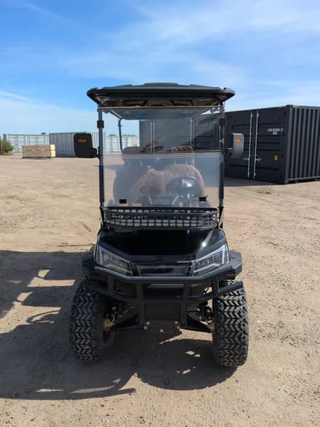 New 6 Person Luxury Electric Golf Cart SDLGC100 (Assembled) (Black)*Small hole in roof*, rear view