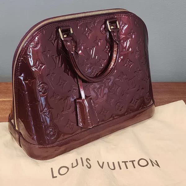 Louis Vuitton Vernis Alma Bag Burgundy Patent, primary view