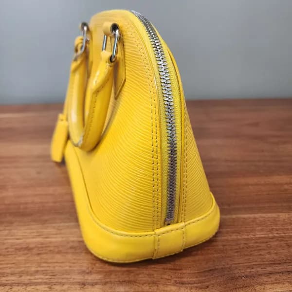 Louis Vuitton Alma Yellow Epi Leather Handbag, rear view