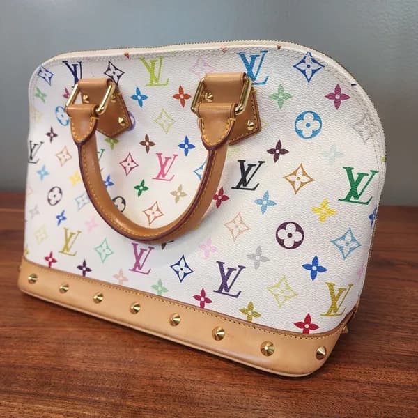 Louis Vuitton Multicolore Alma Handbag White, detail view
