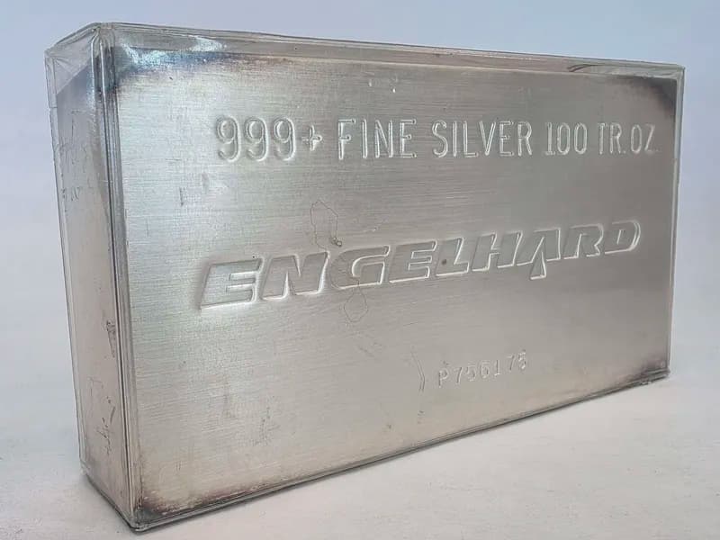 Engelhard 999+ Fine Silver 100 Troy Ounce Bar, primary view