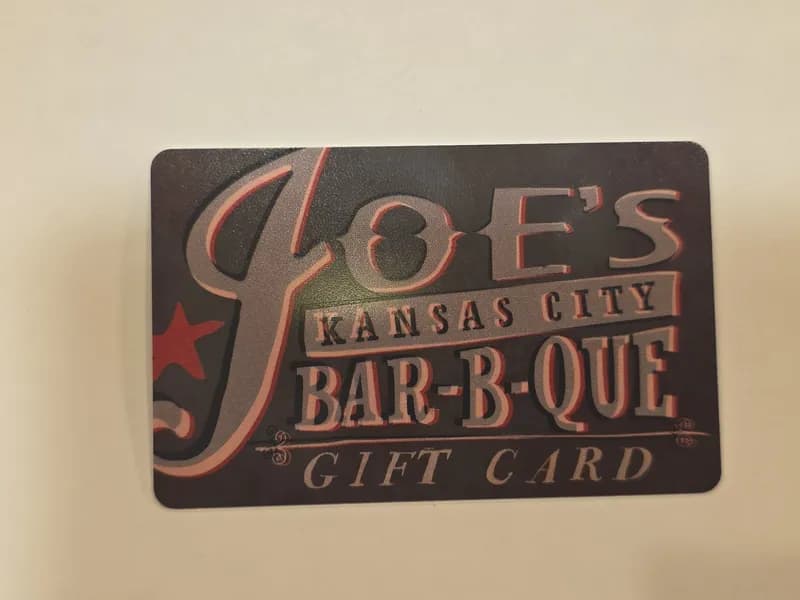 Joe's Kansas City Bar-B-Que $50 Gift Card, side view