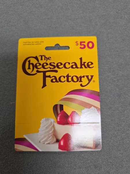 The Cheesecake Factory $50 Gift Card, side view