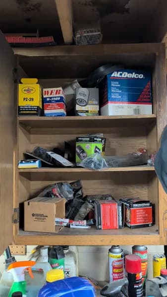 Large Lot of Automotive Fluids, Oils & Maintenance Products, rear view