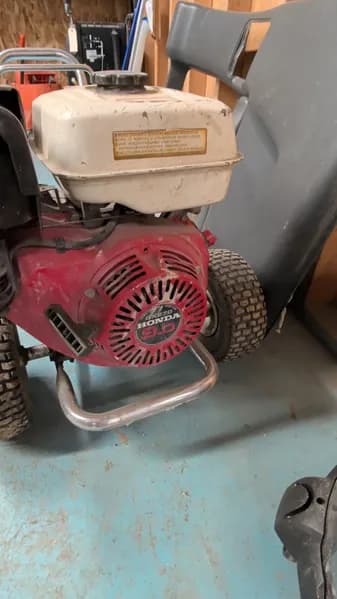 Honda GX630 Pressure Washer with Wheeled Frame, side view