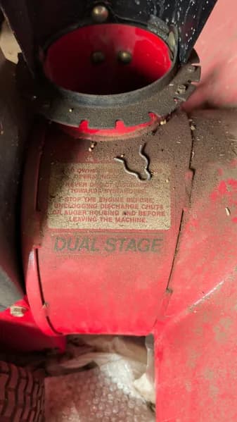 Dual Stage Snow Thrower Model 825, side view