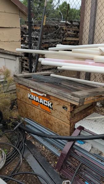 Knaack Jobsite Storage Box with Hinged Metal Lid, primary view