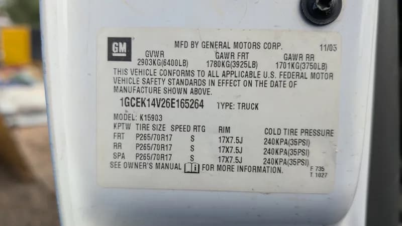 2006 Chevrolet Silverado 1500 4x4 – 4.8L V8 – Needs Battery – Running Condition Unverified, view 7