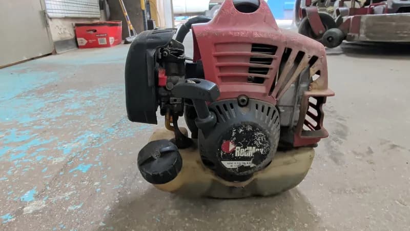 Redmax String Trimmer Attachment w/ Curved Shaft, rear view