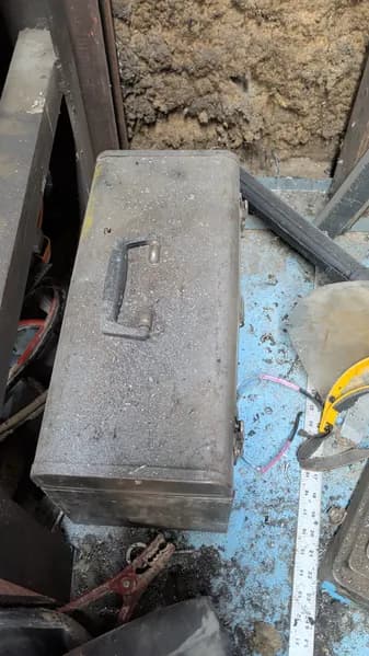 Metal Tool Storage Box w/ Hand Tools & Wrenches, primary view