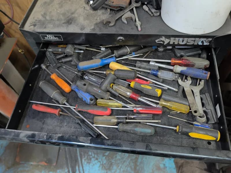 Husky Tool Storage Cart w/ Hand Tools & Accessories, interior view
