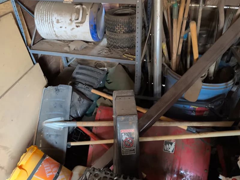 Lot: Metal Shelving, Tools, & Accessories, rear view