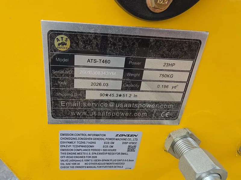 ATS Power ATS-T460 Mini Track Skid Steer Loader, rear view
