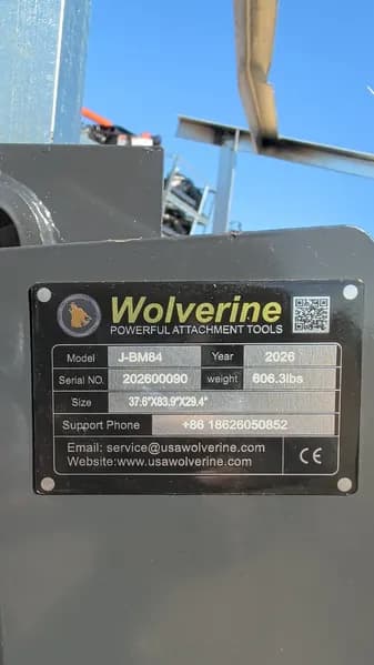 Wolverine/John Deere Snow Pusher 84in J-BM84, rear view