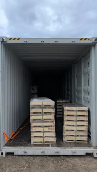40' One-Trip Shipping Container - Secure Storage / Conex - Four Side Doors, rear view