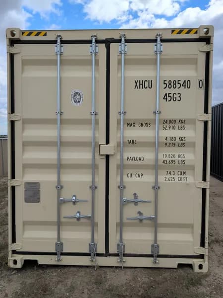 40' One-Trip Shipping Container - Secure Storage / Conex - Four Side Doors, side view