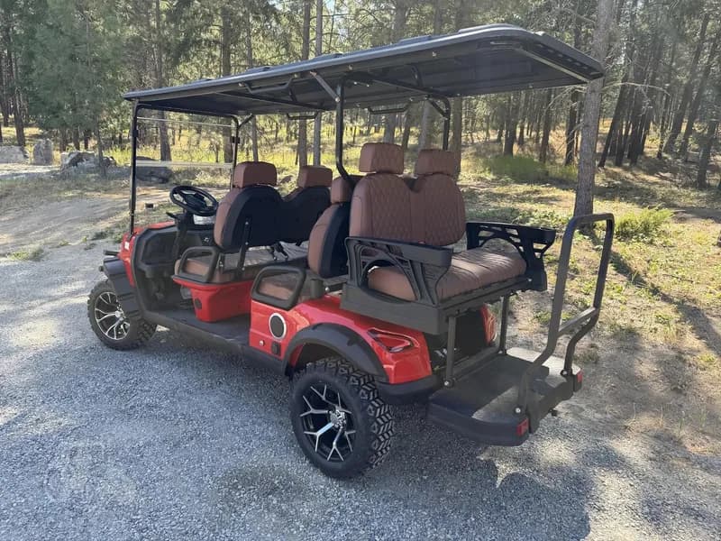 Unused Captok Electric Off-Road Golf Cart 6-Person GC42S 60V - Unassembled - (Red), side view
