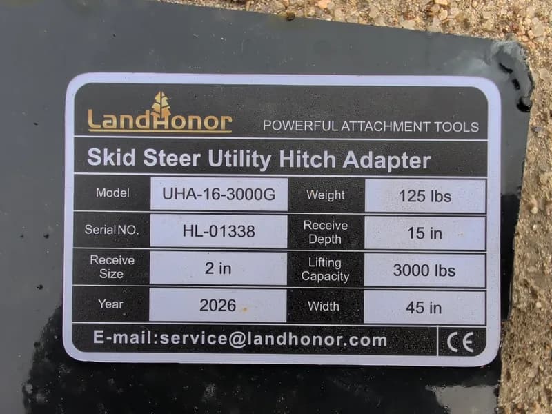 LandHonor UHA-16-3000G Utility Hitch Adapter 2in Receiver, side view