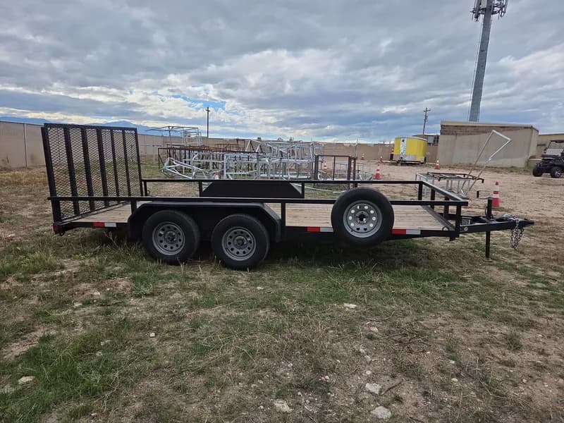 2026 Worldwide Trailer U-7x16 TA Tandem Axle Utility Trailer w/ Rear Gate, side view