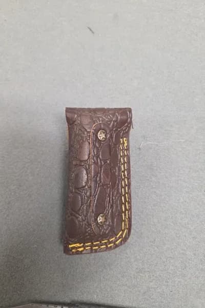 Fixed Blade Hunting Knife w/ Leather Sheath, detail view